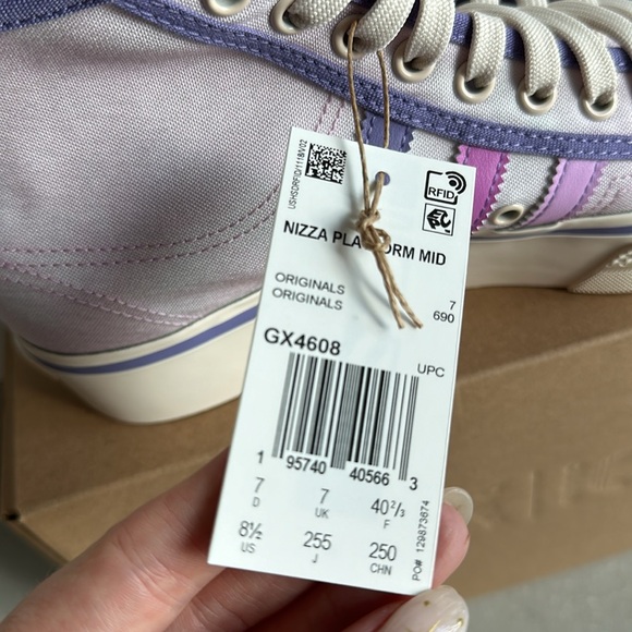 RARE NWT Adidas Nazzi Parley Platform Sneakers Lilac Pink White - Picture 3 of 9